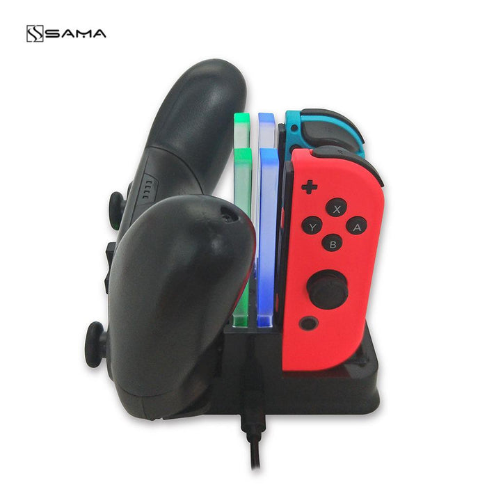 SAMA 4 In 1 LED Charging Stand Dock Station Charger Cradle For Nintendo Switch NS-Nintendo Switch Power Cords & Charging Stations-SAMA-brands-world.ca