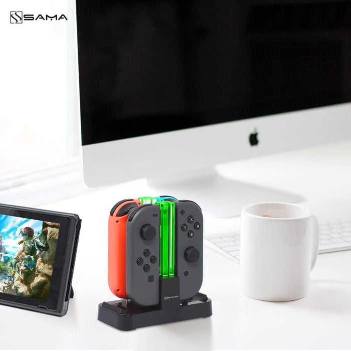 SAMA 4 In 1 LED Charging Stand Dock Station Charger Cradle For Nintendo Switch NS-Nintendo Switch Power Cords & Charging Stations-SAMA-brands-world.ca