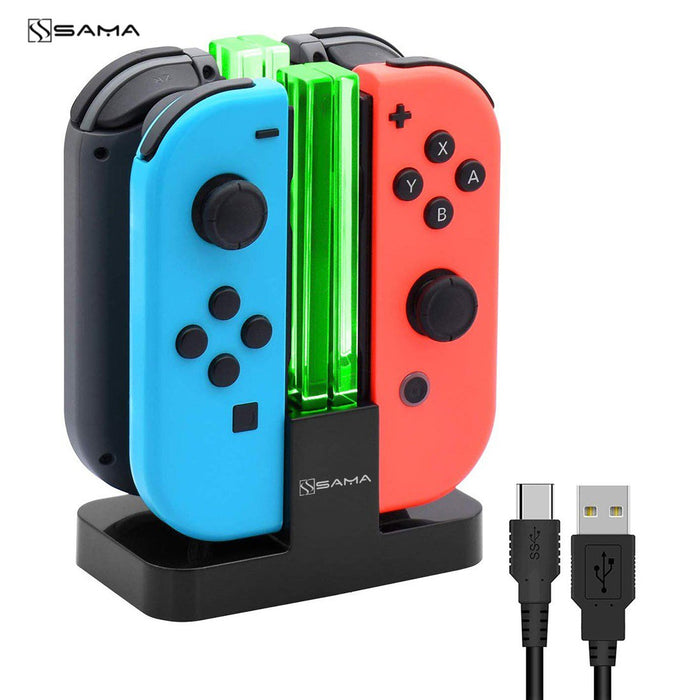 SAMA 4 In 1 LED Charging Stand Dock Station Charger Cradle For Nintendo Switch NS-Nintendo Switch Power Cords & Charging Stations-SAMA-brands-world.ca