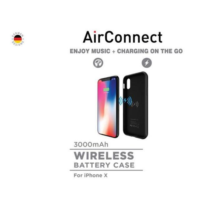 SAMA-Air Connect Wireless Battery Case for iphone X 3000 mAh Free Screen Protector - Black-Power Banks-SAMA-brands-world.ca