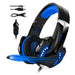 SAMA Blue Stereo Headset for PS4, PC, Xbox One Controller, Noise Cancelling Over Ear Headphones with Mic-Gaming Headsets-SAMA-brands-world.ca