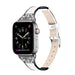 SAMA Classy Bling Diamond Ceramic Genuine Leather Watchband 38/40 mm For Apple Watch White-Apple Watch Bands & Straps-SAMA-brands-world.ca