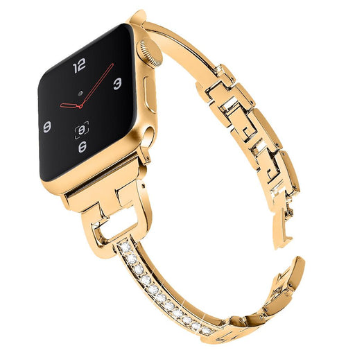 SAMA Diamond Stainless Steel Wristband Strap 42/44mm For Apple Watch Gold-Apple Watch Bands & Straps-SAMA-brands-world.ca