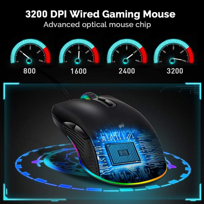 SAMA Ergonomic gaming mouse, USB wired RGB with 4 backlight modes-Wired Mice-SAMA-brands-world.ca