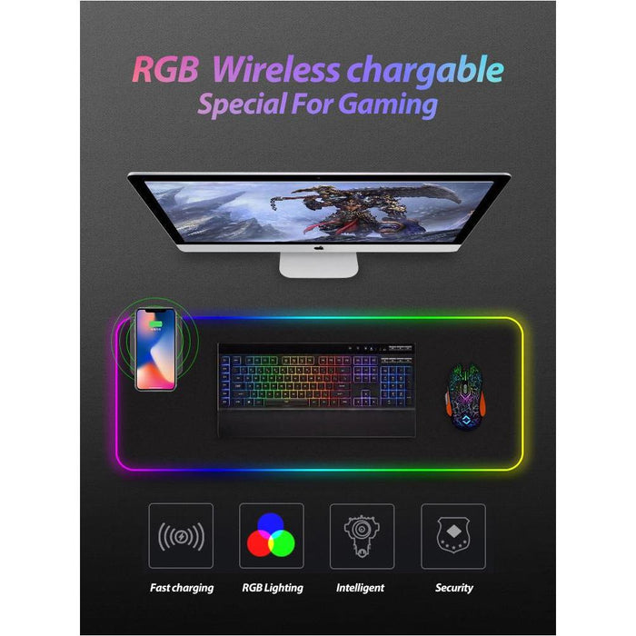 SAMA High quality extended large gaming mouse pads led RGB with 10w wireless charger-Mouse & Wrist Pads-SAMA-brands-world.ca