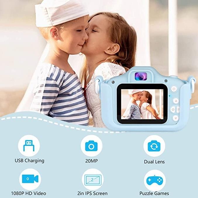 SAMA Kids Camera, Digital Dual Camera 20MP Camcorder Blue-Camcorder Batteries & Chargers-SAMA-brands-world.ca