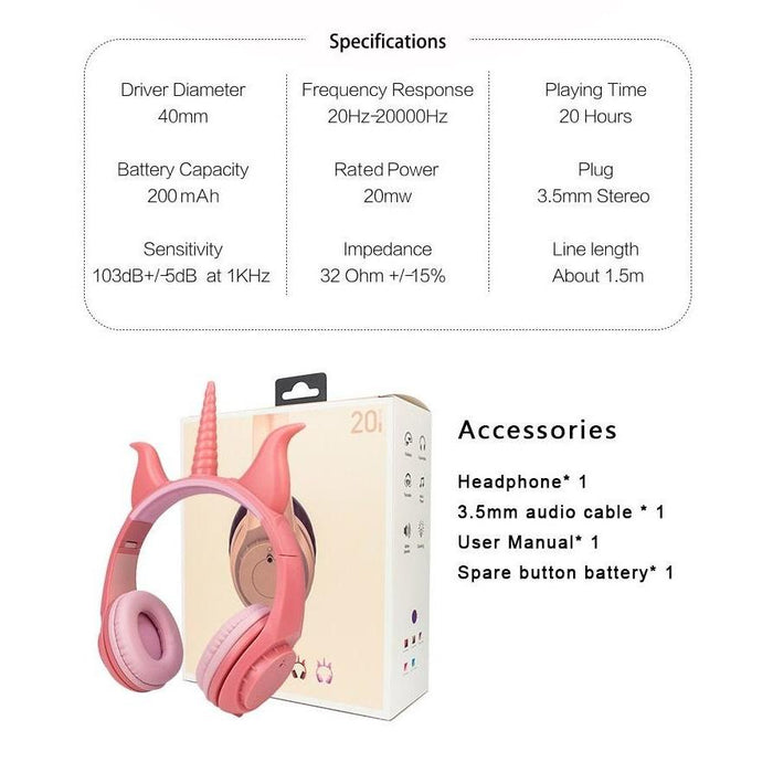 SAMA Kids light up cat ear Headset 3.5mm , Pink-Over-Ear Headphones-SAMA-brands-world.ca