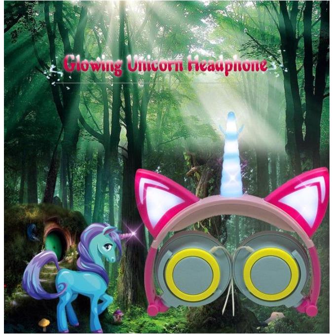 SAMA Kids Unicorn wired headphone with led light up multicolor-Kids Headphones-SAMA-brands-world.ca