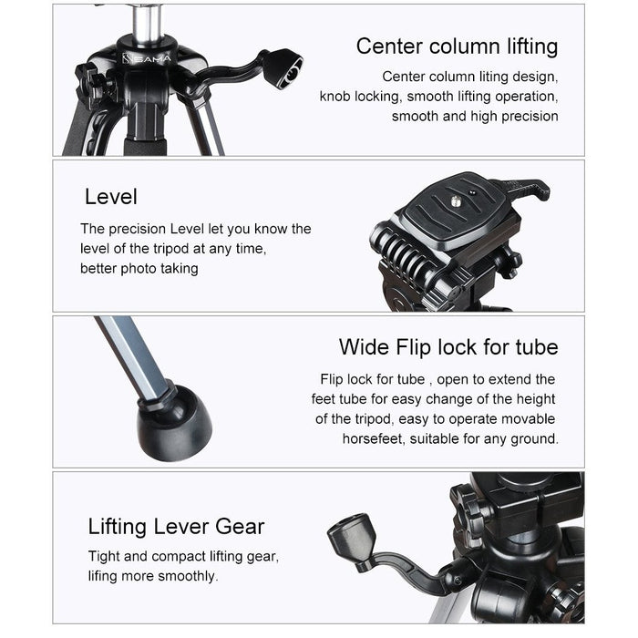 SAMA Lightweight Compact Tripod 61" with Adjustable Legs-Tripods-SAMA-brands-world.ca