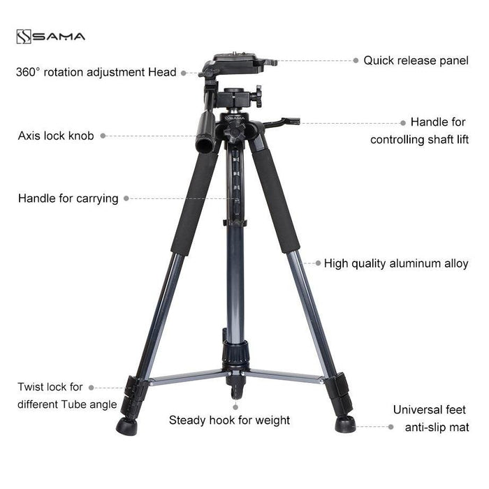 SAMA Lightweight Compact Tripod 61" with Adjustable Legs-Tripods-SAMA-brands-world.ca