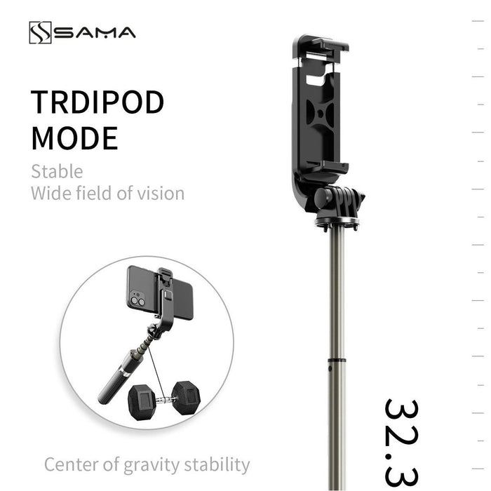 SAMA Portable Bluetooth Phone Selfie Stick Tripod with Remote Control for IOS Android-Tripods-SAMA-brands-world.ca