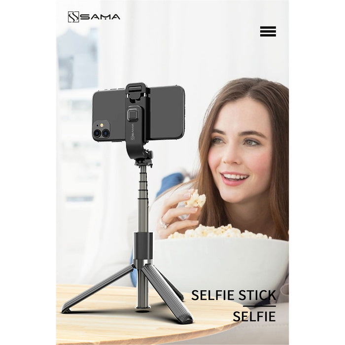 SAMA Portable Bluetooth Phone Selfie Stick Tripod with Remote Control for IOS Android-Tripods-SAMA-brands-world.ca