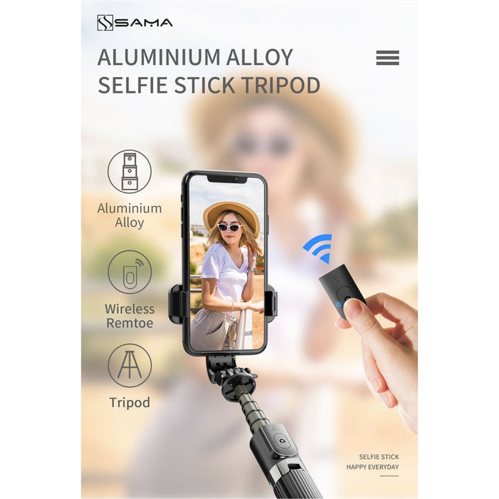 SAMA Portable Bluetooth Phone Selfie Stick Tripod with Remote Control for IOS Android-Tripods-SAMA-brands-world.ca