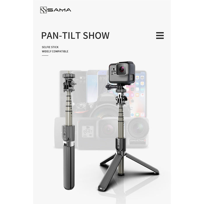 SAMA Portable Bluetooth Phone Selfie Stick Tripod with Remote Control for IOS Android-Tripods-SAMA-brands-world.ca