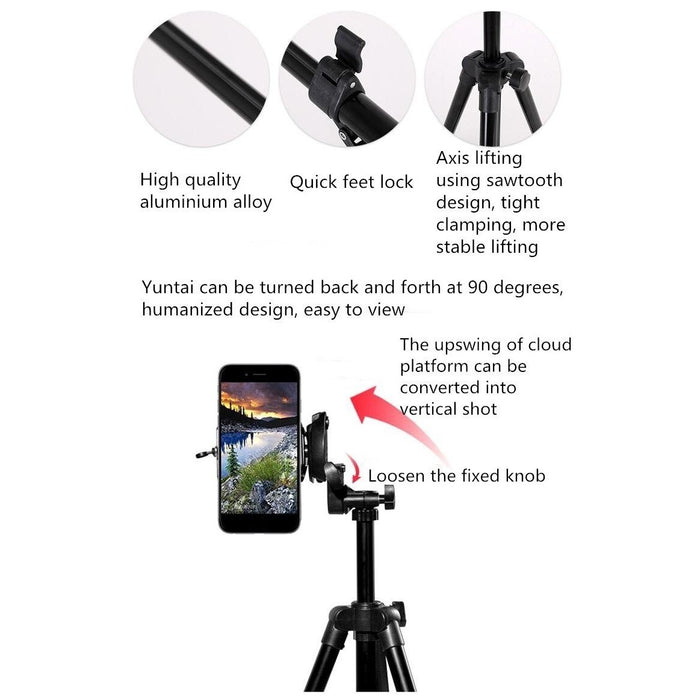 SAMA Professional Black Tripod 50" for Digital Camera DSLR & Smart Phone + Free remote & E Clip-Tripods-SAMA-brands-world.ca