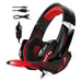 SAMA Red Stereo Headset for PS4, PC, Xbox One Controller, Noise Cancelling Over Ear Headphones with Mic-Gaming Headsets-SAMA-brands-world.ca