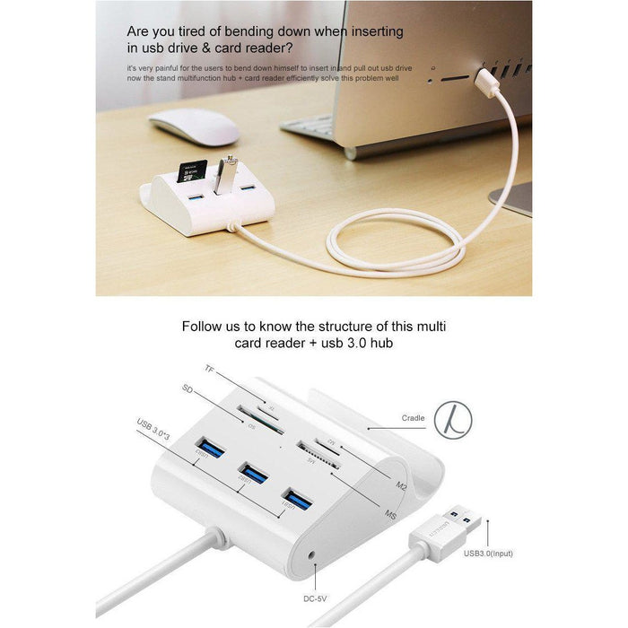 SAMA Sa-30344 Mobile Phone Stand With Card Reader USB3.0-Card Readers & Adapters-SAMA-brands-world.ca