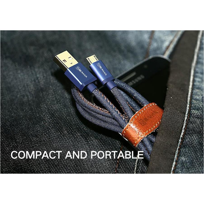 SAMA SA-30401 USB2.0 to micro USB data & charging cable with braid 1.5M Blue-Micro USB Cable-SAMA-brands-world.ca