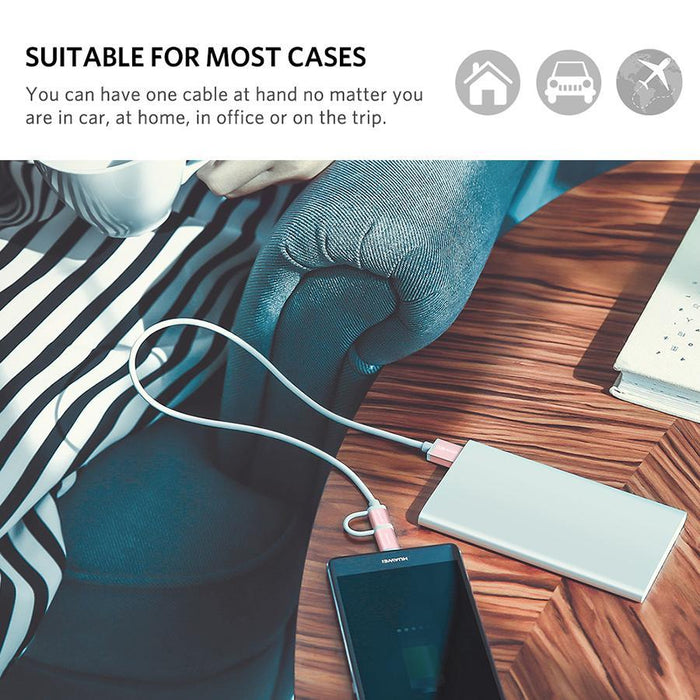 SAMA SA-30402 Micro USB Cable with USB-C Adapter 2.4A-Micro USB Cable-SAMA-brands-world.ca