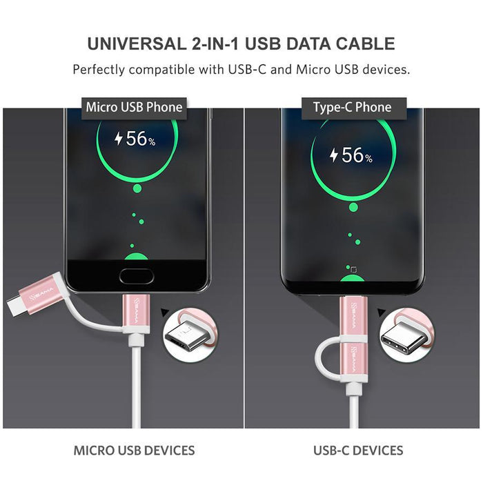 SAMA SA-30402 Micro USB Cable with USB-C Adapter 2.4A-Micro USB Cable-SAMA-brands-world.ca