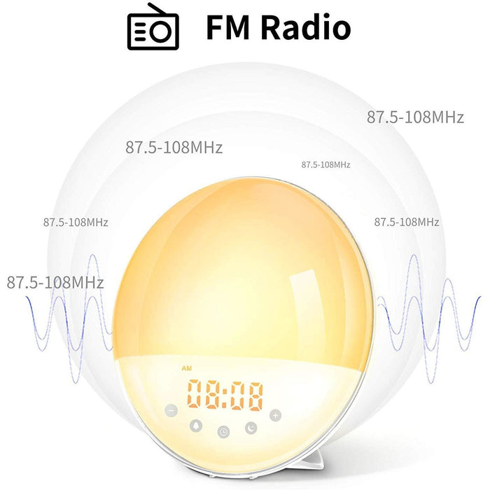 SAMA Sunset Simulation 7Colors 2Alarm 8Natural Sounds Digital Sunrise Alarm Clock Radio-Sleep Tech-SAMA-brands-world.ca