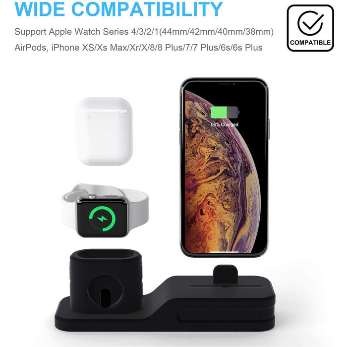 seacosmo 3 in 1 Charging Stand 3 IN 1 Apple Watch Stand, Black-Wireless Chargers-seacosmo-brands-world.ca