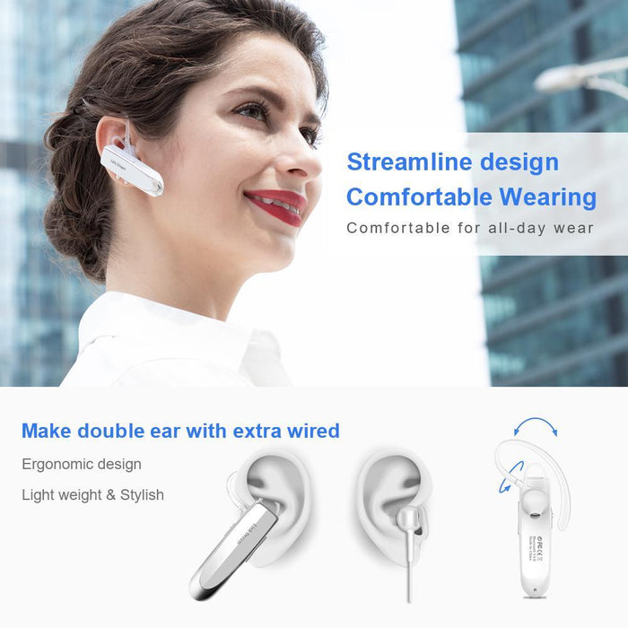 Single Ear Wireless Earphones 24 hrs In Ear Earphone White-Bluetooth Headsets-Link Dream-brands-world.ca