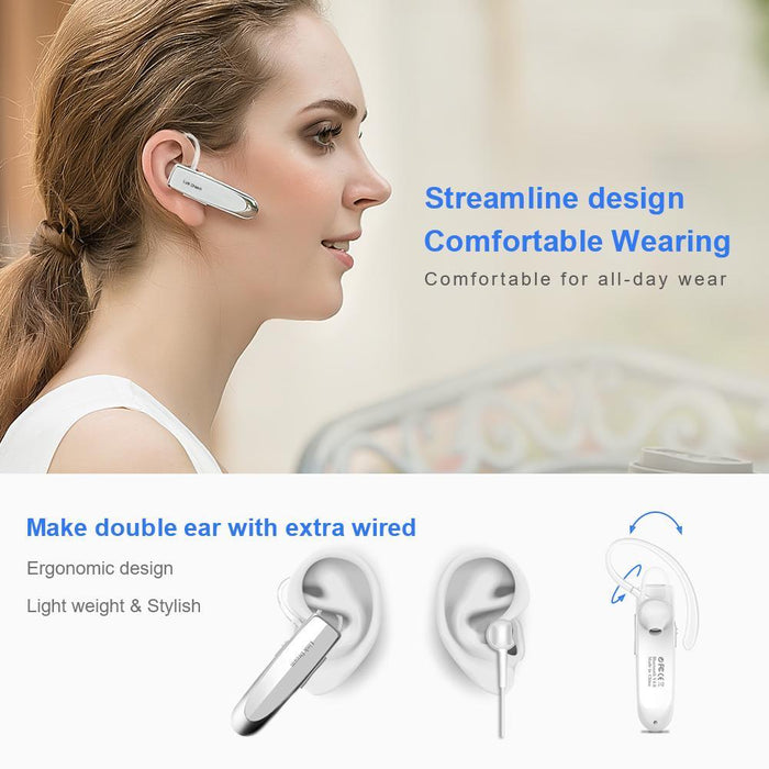 Single Ear Wireless Earphones 24 hrs In Ear Earphone White-Bluetooth Headsets-Link Dream-brands-world.ca