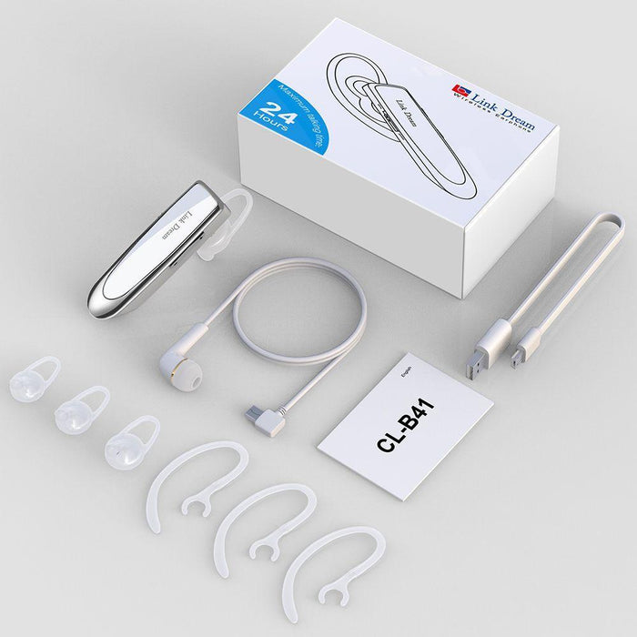 Single Ear Wireless Earphones 24 hrs In Ear Earphone White-Bluetooth Headsets-Link Dream-brands-world.ca