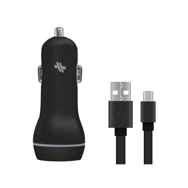 SWISS dualport 3.4a universal car charger with microusb cabl scdc34l-w-USB Car Chargers-SWISSMOBILITY-brands-world.ca