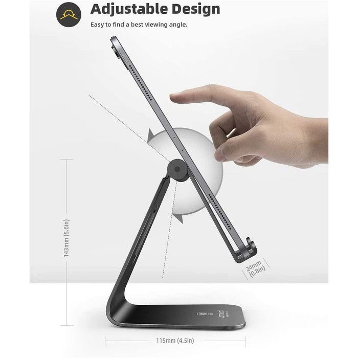 Tablet Stand, Lamicall Adjustable Holder - Desktop Stand Dock Black-Tablet & iPad Stands-Lamicall-brands-world.ca