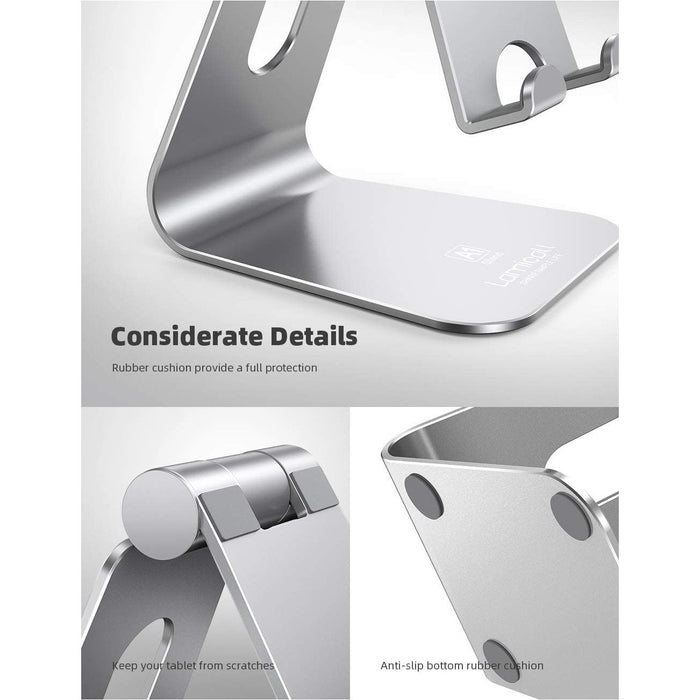 Tablet Stand, Lamicall Adjustable Holder - Desktop Stand Dock Silver-Tablet & iPad Stands-Lamicall-brands-world.ca