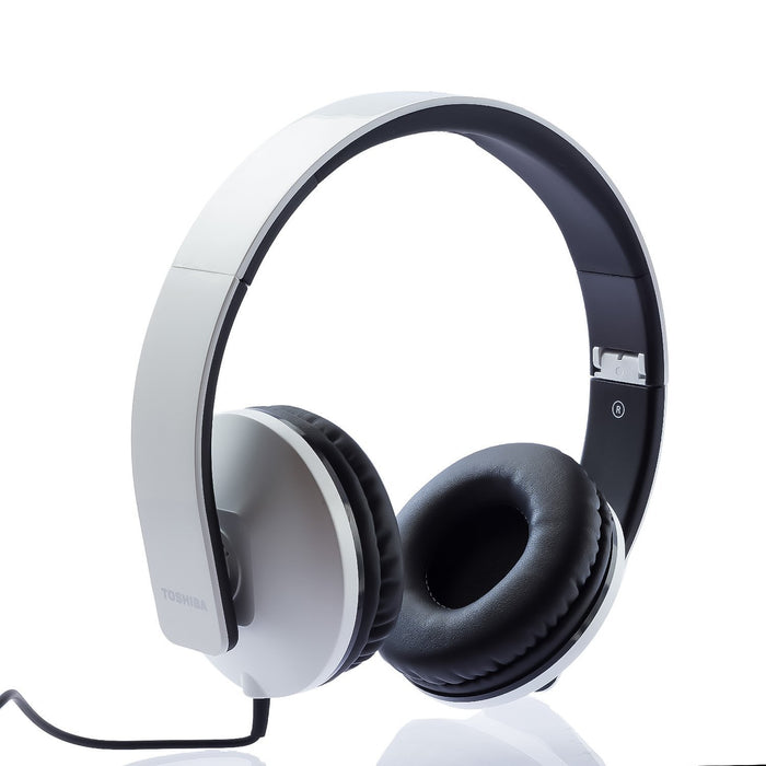 Toshiba Foldable Wired Headset Rze-D200H (W) White-Over-Ear Headphones-TOSHIBA-brands-world.ca