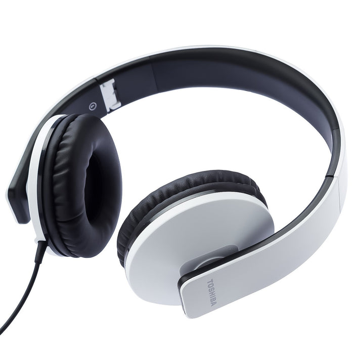 Toshiba Foldable Wired Headset Rze-D200H (W) White-Over-Ear Headphones-TOSHIBA-brands-world.ca