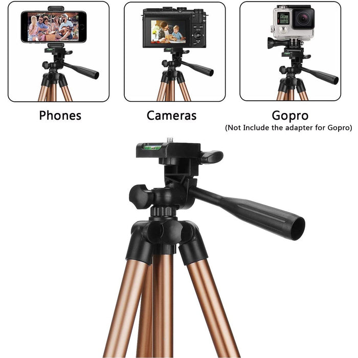 Tripod 50" with Mobile Clip Holder Bracket Stand with 3-Dimensional Head and Quick Release Plate-Tripods-SAMA-brands-world.ca
