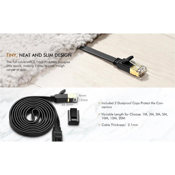 UGREEN 11268 cat 7 STP lan cable 1M Black-Ethernet Cables-UGREEN-brands-world.ca