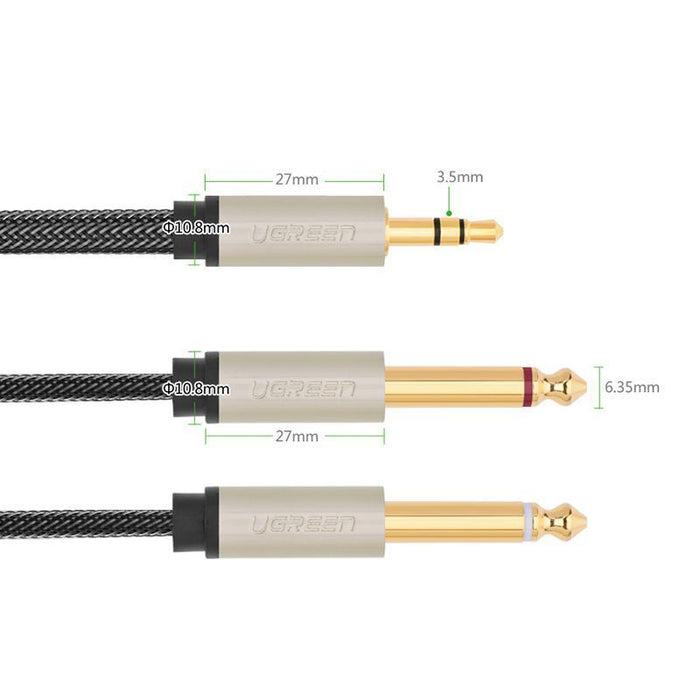 UGREEN 3.5MM to Dual 6.5MM Audio Cablepure copper wire core15U gold-plated, OD 4.5MM-Audio Cables-UGREEN-brands-world.ca