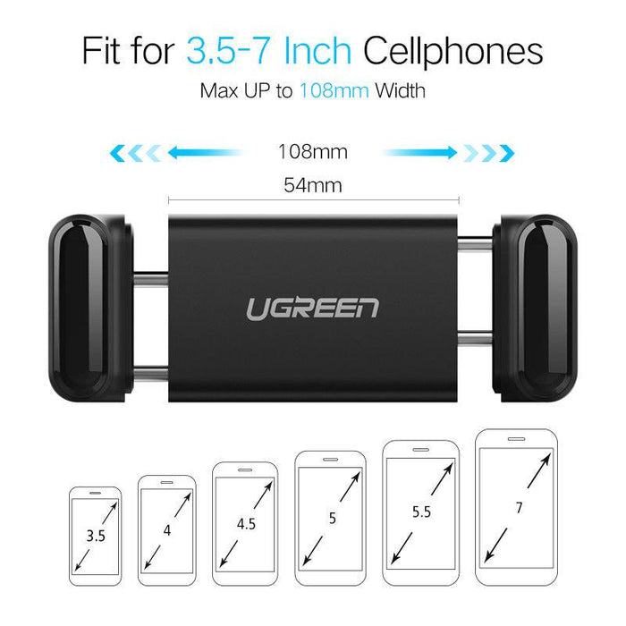 UGREEN Car Phone Mount Car Cradle Air Vent 360 ° Rotatable 3"-6.5" Phone Holder-Selfie Sticks & Grips-UGREEN-brands-world.ca