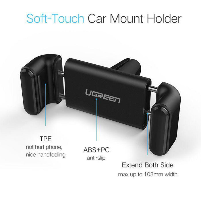 UGREEN Car Phone Mount Car Cradle Air Vent 360 ° Rotatable 3"-6.5" Phone Holder-Selfie Sticks & Grips-UGREEN-brands-world.ca