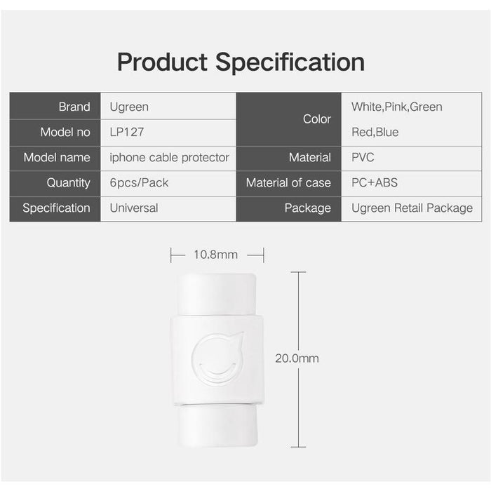 UGREEN Data cable tail protection sleeve Red 6Pcs-Other Computer Accessories-UGREEN-brands-world.ca