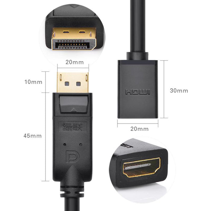 UGREEN DisplayPort Male to HDMI Female converter 1080P-HDMI Cables-UGREEN-brands-world.ca