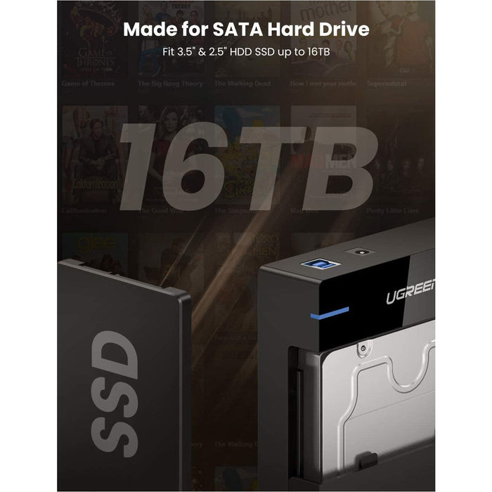 UGREEN External Hard Drive Enclosure Adapter 3.5 USB 3.0 to SATA Inch-Hard Drive Enclosures-SAMA-brands-world.ca