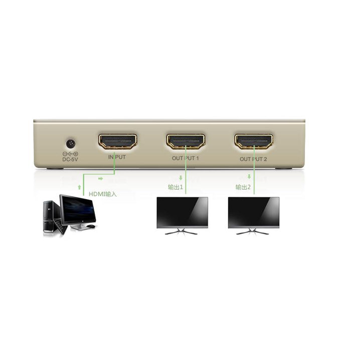UGREEN HDMI 1*2 Amplifier Splitter Support 4K*2K 30H Support HDMI 1.4V-External Video Display Adapters-UGREEN-brands-world.ca