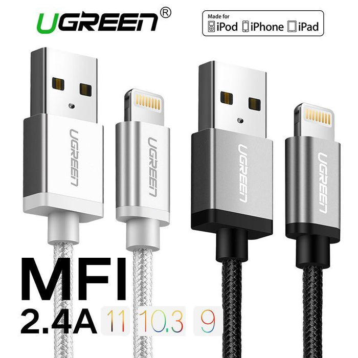 UGREEN Lighting to USB Cable(Aluminum case,Nylon Bradied ).-iPhone Chargers & Cables-UGREEN-brands-world.ca