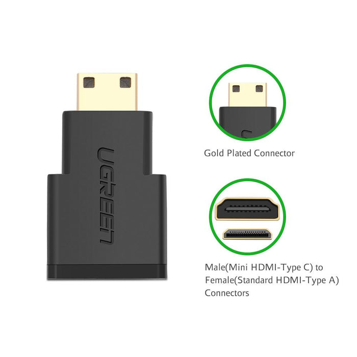 UGREEN Mini HDMI Male (Type C) to HDMI Female Adapter Gold Plated-Adapters-UGREEN-brands-world.ca