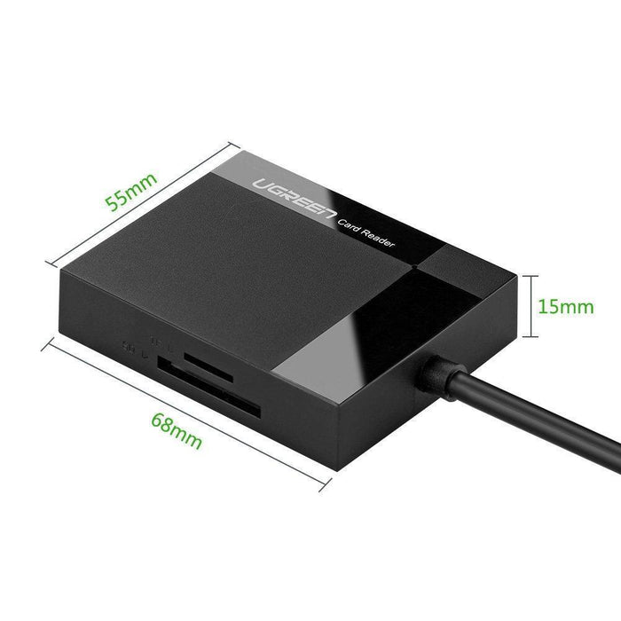 UGREEN SD Card Reader USB 3.0 Hub Adapter 5Gbps Read 4 Cards Black-Card Readers & Adapters-UGREEN-brands-world.ca