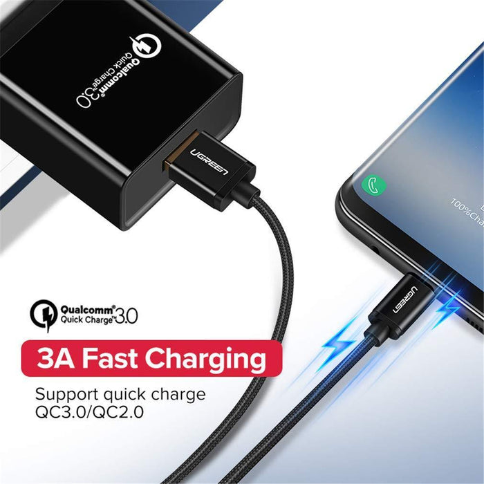 UGREEN Type-C Cable Aluminum case+Nylon Braiding Data Speed:480Mbps Charging Speed:3A max 1M Silver-USB C Cable-UGREEN-brands-world.ca