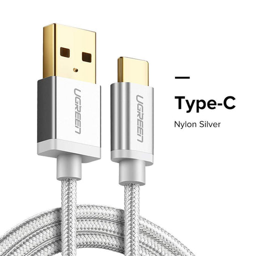 UGREEN Type-C Cable Aluminum case+Nylon Braiding Data Speed:480Mbps Charging Speed:3A max 1M Silver-USB C Cable-UGREEN-brands-world.ca