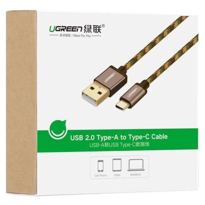 Ugreen Usb 2.0 To Tyec C Data & Charging Cable With Braid Brown 1.5M-USB Cables-UGREEN-brands-world.ca