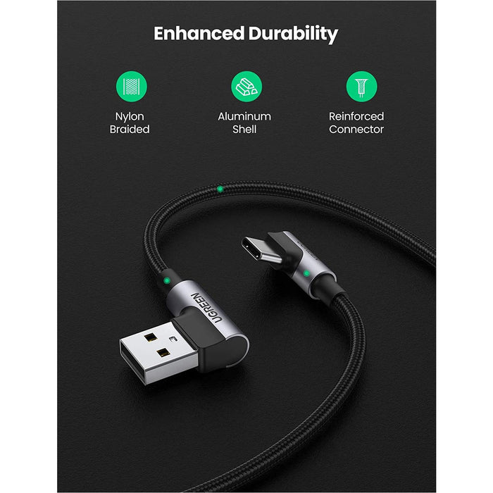 UGREEN USB C Cable Right Angle Type C Fast Charge 90 Degree 3ft-USB Cables-UGREEN-brands-world.ca